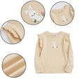 thumbnail image 4 of Beautyzll Toddler Baby Girls Long Sleeve Lapel Shirts Kids Soft Basic Cotton T-Shirts Top Solid Color Ruffle Layering Tees 2-8T, 4 of 11