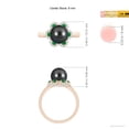thumbnail image 5 of Angara Tahitian Cultured Pearl Floral Ring with Emeralds in 14K Rose Gold for Women | June Birthstone Jewelry for Her, 5 of 8