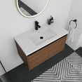 thumbnail image 3 of Brown 36 Inch Bathroom Vanity with resin Countertop Sink, 2 Doors Bathroom Cabinet Set, 3 of 9
