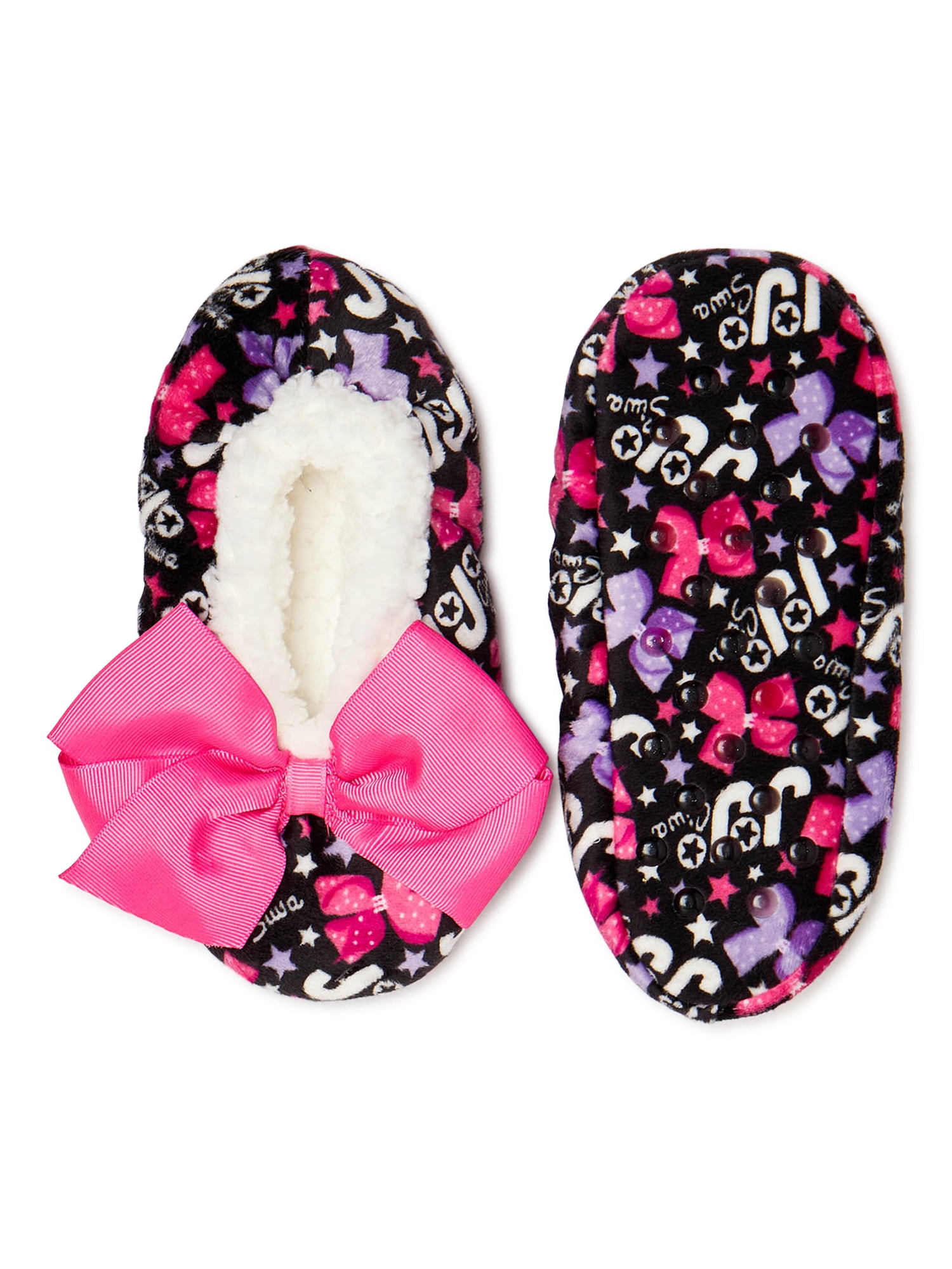 JoJo Siwa Sparkly Babba Slipper Socks with Pink Bow Size S/M shoe size 8-13 