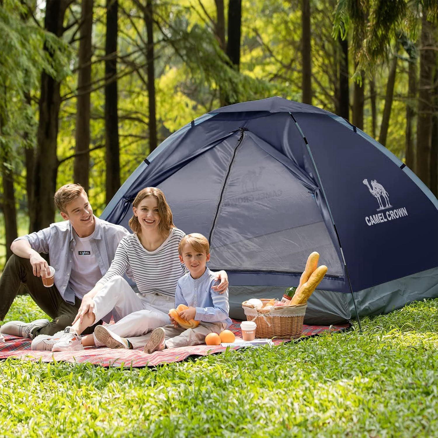 Camping Tent with Removable Rain Fly, Easy Setup Outdoor Tents Water Resistant Lightweight Portable for Family Backpacking Camping Hiking Traveling