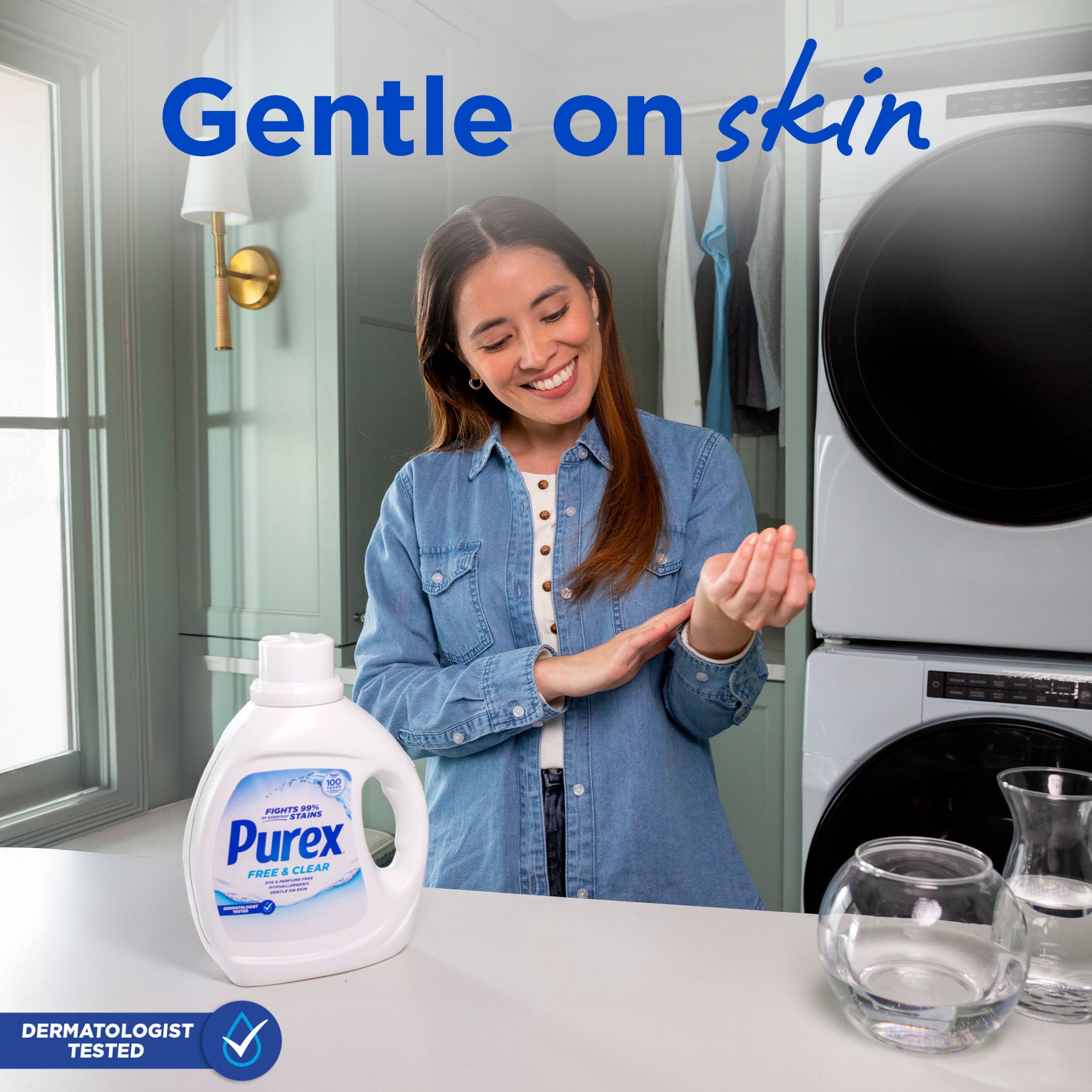 (6 pack) Purex Free & Clear Liquid Detergent, Sensitive Skin, 66 fl oz, 58 loads
