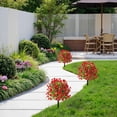 thumbnail image 2 of Clearance | Red Artificial Flowers with Detachable Garden Stake, Morning Glory Bush Yard Stakes Plastic Floral for Courtyard Garden Patio Outdoor Decoration, 2 of 5