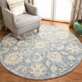 thumbnail image 2 of SAFAVIEH Glamour Catrine Bordered Wool Area Rug, Blue/Beige, 6' x 6' Round, 2 of 11