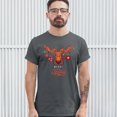 thumbnail image 3 of Tee Hunt Merry Christmas Buck T-Shirt Reindeer Rudolph Holiday Spirit Men's Tee, Charcoal, Small, 3 of 5