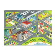 Kev & Cooper Playtime Collection Road Map Educational Area Rug - 33" x 47"