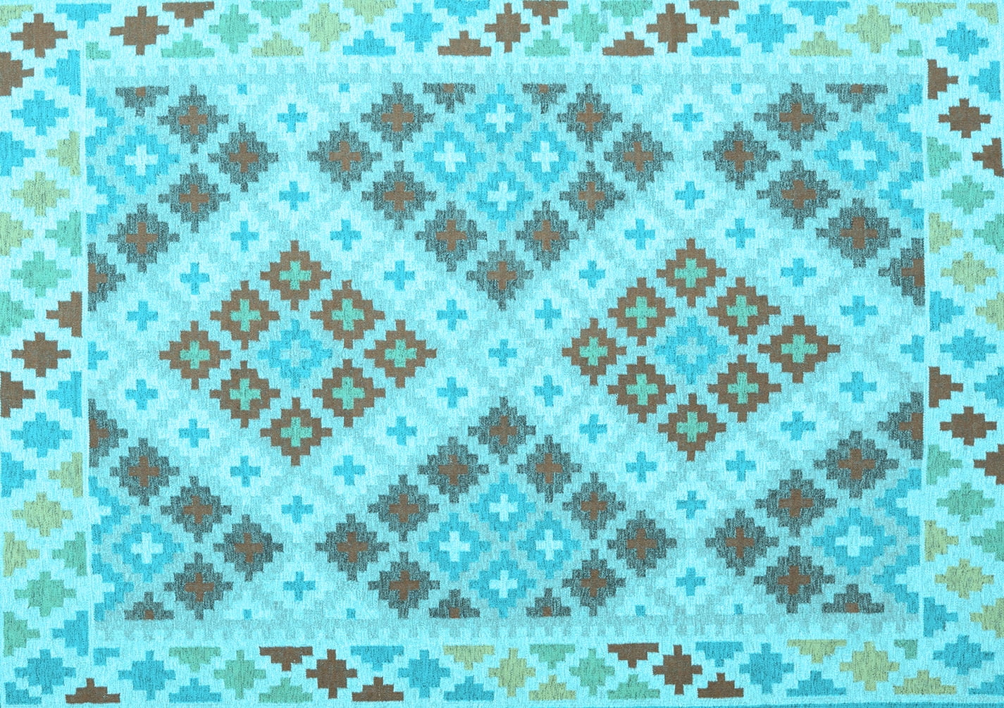 Ahgly Company Indoor Rectangle Southwestern Light Blue Country Area