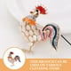 thumbnail image 3 of WORGEOUS 2 broches de gallo de pollo con diamantes de imitación chapados en oro, esmalte lindo de gallina, pin de solapa, broche divertido para mujeres y mujeres, 3 of 9