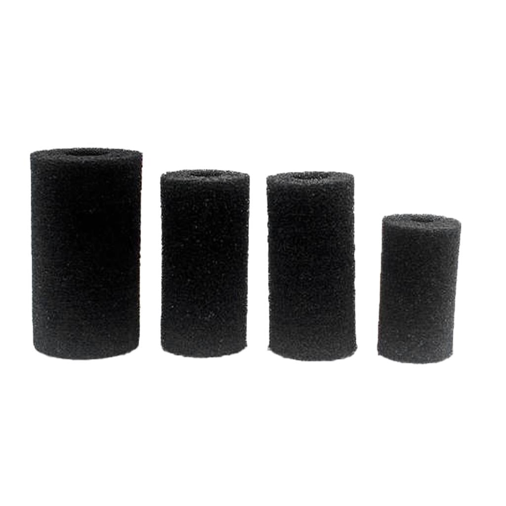 EHJRE 10 Pieces Useful Aquarium Ask Tank Filter Sponge Pad Black 4x8 Cm Hole 1.5