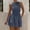 A416 Blue, variant on Women's Summer Mini Bodycon Dress Sleeveless Crew Neck Smocked Waist Gingham Plaid Tiered Ruffle Hem Sundress Slim Fit Stretchy Party Clubwear