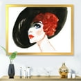 thumbnail image 3 of Designart 'Portrait of Woman Red Head Lady In Hat' Modern Framed Art Print, 3 of 4