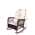 thumbnail image 5 of Stylish Rattan Rocking Chair with Tall Backrest and Wide Armrests in Dark Brown, Perfect for Your Garden or Backyard, 5 of 8