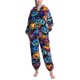 thumbnail image 1 of Fuzzy con capucha mono ropa de dormir lindo animal impresión caliente manga larga pantalones largos fleece pijamas mono para mujeres hombres, 1 of 6