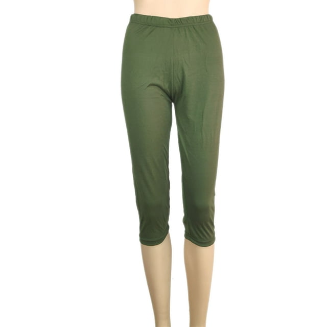 Daeful Pantalon par Daeful Femme TG Coupe Ajustée Leg Capri, Vert Armée