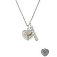 thumbnail image 2 of Delight Jewelry Goldtone Big Sister Rock on Clear Crystal Heart Silvertone Balance Bar Charm Necklace, 23", 2 of 4