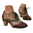 thumbnail image 3 of Guttear Women's Oxford Loafers Shoes with Retro Ethnic Printed Style, Brock Design for Casual and Fashion Collegiate Style, 3 of 9