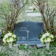 thumbnail image 5 of Artificial Cemetery Flowers for Grave, Set of 2 Artificial Memorial Flowers with Vase for Outdoor Cemetery Headstones Graveyard Gravestone Decoration (Red Lily&White Purple Peony), 5 of 5