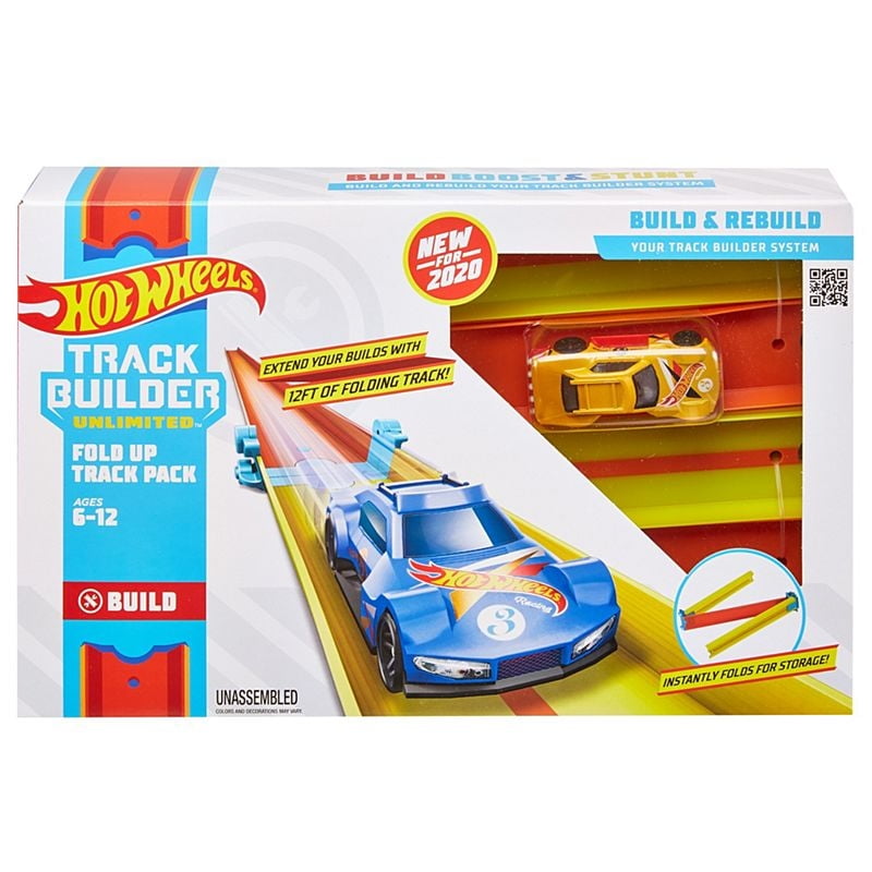 40 Feet Hot Wheels Kids Car Toy Stunt Track and Builder Pack w/ Racing Play Set 