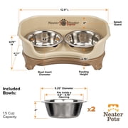 Neater Pets Neater Feeder Elevated Food & Water Bowls for Small Dogs, Cappuccino