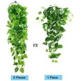 thumbnail image 3 of MINKUROW 2pcs Artificial Hanging Plants,90cm Fake Ivy Hanging Green Scindapsus Leaves for Home Decor, 3 of 5