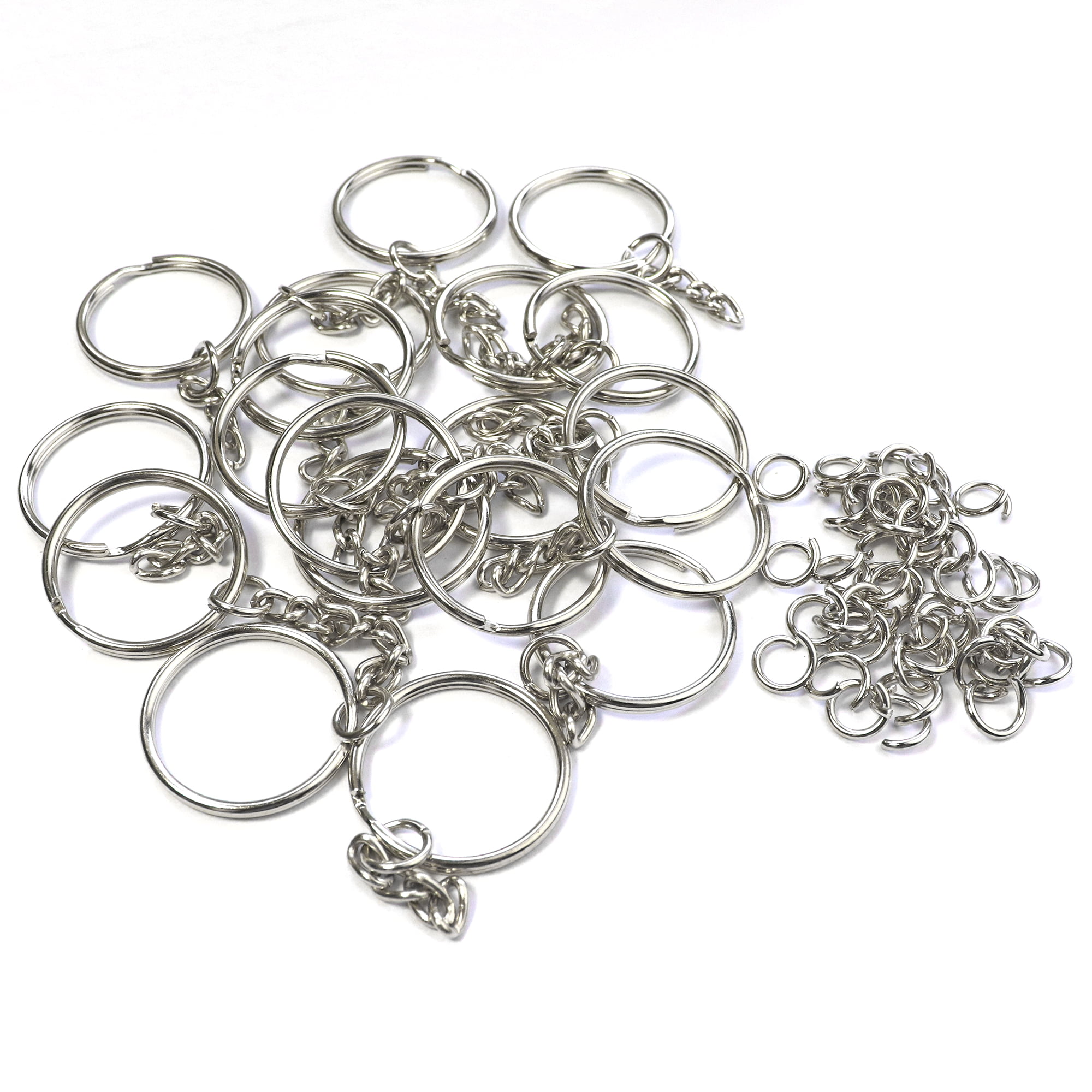 10/20/100PCS Key Rings Chains Split Ring Hoop Metal Loop Accessories 25mm  for diy case
