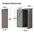 thumbnail image 3 of 20 CU. FT Outdoor Storage Shed Waterproof Garden Metal Tool Shed, Brown, 3 of 6