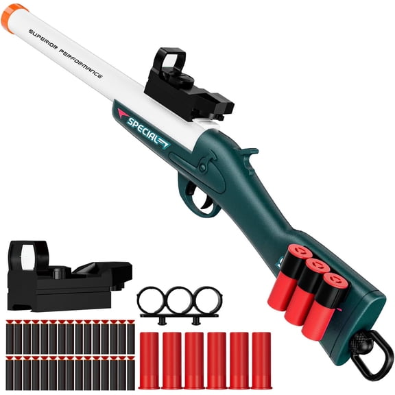 Shell Ejecting Foam Blaster, Foam Dart Toy Gun with 20 Bullets, Manual Loading Soft Bullet Blaster for Indoor and Outdoor Game 14 Years Old