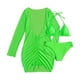 thumbnail image 4 of Bikini sólido con correa para mujer, Bikini con escote en V profundo, conjunto de traje de baño dividido cómodo, traje de baño de tres piezas OAVQHLG3B Store  lin121212, 4 of 4