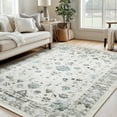 thumbnail image 4 of FENGGUIQU Area Rugs Washable Soft Non-Slip Low Pile Stain Foldable Carpet for indoor and outdoor Blue 95.89x119.87in, 4 of 7