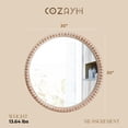 thumbnail image 3 of COZAYH Distressed Wood Frame Round Accent Mirror Farmhouse Wall Decor, 30 Inch, 3 of 8