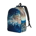 thumbnail image 2 of Balery White Jellyfish Dansing in the Ocean Vintage Canvas Backpack for Men and Women - Large Capacity, Durable Travel Laptop Bag for School, Work, Hiking, and Outdoor Activities, 2 of 7