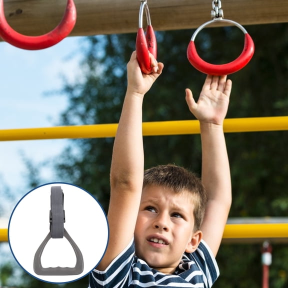 LOLIPPYY 2-Pack Adjustable Gymnastic with Straps for Fitness, Outdoor & Gym Training, Grey
