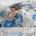 thumbnail image 5 of Happy Father's Day Bedding 3 Piece Duvet Cover Set Queen Size, Blue Spring Garden Floral Soft Microfiber Comforter Cover with Zipper Closure & Pillowcases, Wrinkle & FadeResistant Quilt Cover, 5 of 9