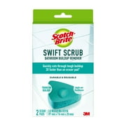 Scotch-Brite Swift Scrub Bathroom Buildup Remover Scrub Pads, 2 Scrubbing Pads