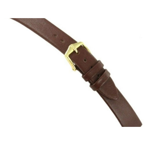16mm Hirsch Italocalf Brown Genuine Calfskin Leather Flat Watch Band Regular
