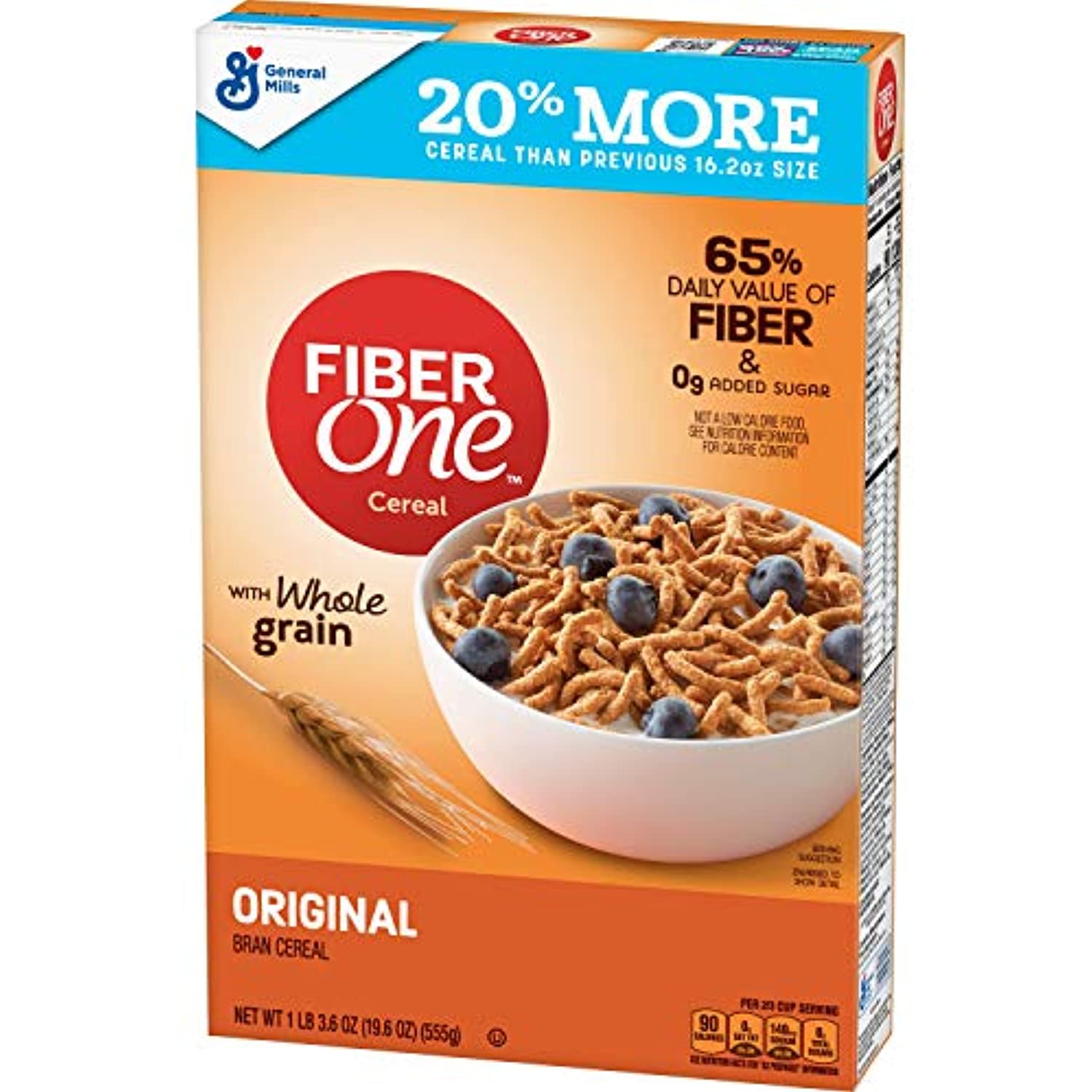 Fiber One Breakfast Cereal, Original Bran, 19.6 Oz