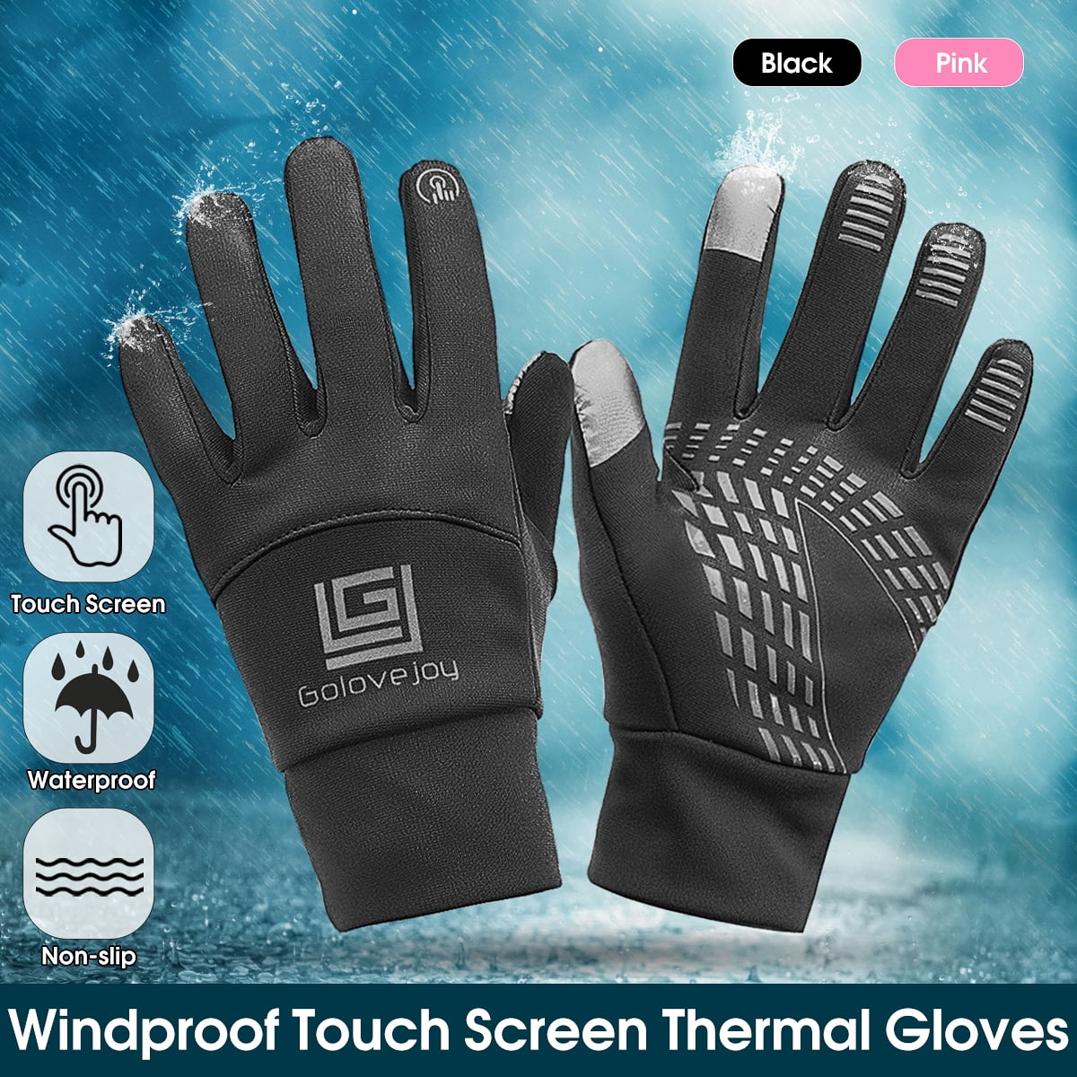 Winter Sports Neoprene Windproof Waterproof Ski Screen Thermal Gloves Mittens US 