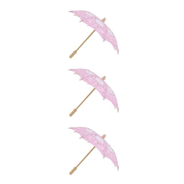 Sombrilla de encaje de algodón Yuarrent Mini boda nupcial Rosa