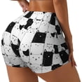 thumbnail image 1 of Balery Doodle Cute Cat Pantalones cortos de entrenamiento estampados para mujer, sin costuras, ajustados, para gimnasio, yoga, correr, deportes, ejercicio activo, fitness.-X-Large, 1 of 8