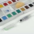 thumbnail image 4 of Marie's Artist Sketch & Go Watercolor Paint Set - Travel Friendly for Plein Aire or Studio - Includes a Palette Box with Mixing Area, Water Brush Pen, Natural Sponge - 18 Half Pans; Assorted Colors, 4 of 5