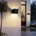 thumbnail image 3 of Paquete de 2 lámparas LED de pared para interiores y exteriores, lámpara de pared negra moderna para exteriores, 6 W, blanco natural, 4000 K, IP65, impermeable, cuadrada, de aluminio, diseño de, 3 of 5