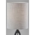 thumbnail image 5 of 28" Black Solid Wood Round Table Lamp With Gray Drum Shade, 5 of 9