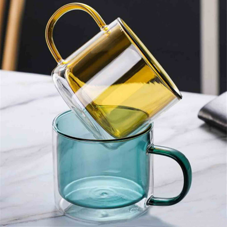 Set of 4 Colored Double Wall Insulated Glass Mug Modern Glasses Water  Glasses Design Glasses Colored Glass Mug -  Finland