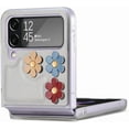 thumbnail image 6 of for Samsung Galaxy Z Flip 4 Flower Cute Case, Applique Design Slim Thin PU Leather & Crystal Hard PC Shockproof Protective Phone Cover Case for Samsung Z Flip 4 LTH Grey, 6 of 14