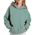 thumbnail image 2 of Uqiangy Fleece Pullover Women Crewneck Sweatshirt Crew Neck Sweatshirts Women Long Hoodies for Women Tunic Sweatshirt Pullover Sweaters for Women Womens Zip Up Hoodies Green S, 2 of 4