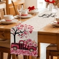 thumbnail image 5 of Valentine's Day Table Runner - 48 Inch Long Love Tree Branches Truck Roses Beige Cotton and Linen Blended Dress Scarves Farmhouse Table Runner for Kitchen Dining, Coffee Table, 13" x 48", 5 of 8
