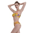 thumbnail image 6 of Picia Peace Love and Dove Flower Power Women's High Waisted Bikini Scoop Neck Swimsuit Two Pieces Bathing Suit-Large, 6 of 8