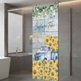 thumbnail image 3 of Sunflowers Trucks Window Privacy Film, Spring Farmhouse Eucalyptus Teal Wood Static Cling UV Sun Blocking Heat Control Window Tint Day and Night, Non-Adhesive One Way Privacy Cover 23.6''x59'', 3 of 7