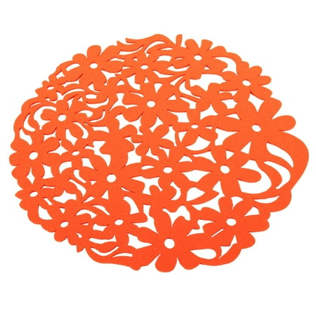 

Round Shape Felt Table Placemats Home Kitchen Wedding Party Decor Orange
