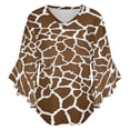 thumbnail image 5 of Giraffe Print Women's V-Neck Blouse With 3/4 Ruffled Bell Sleeves Casual Top Ladies Blouses, 5 of 7